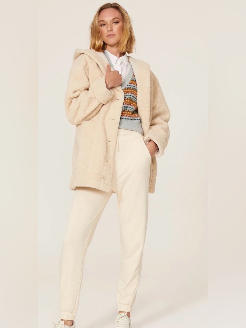 NWT Splendid Grayson Sherpa Teddy Hoodie Jacket Sz S Cozy Winter